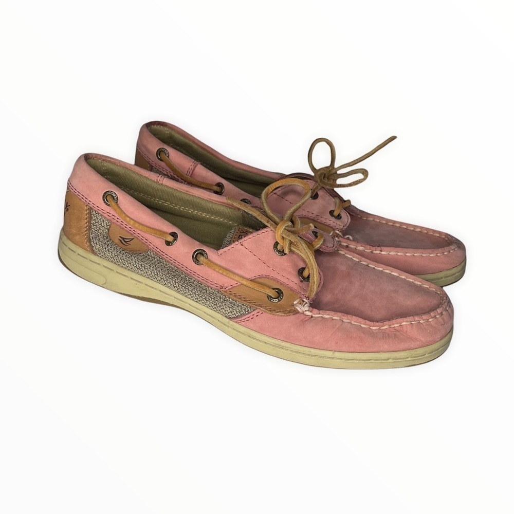 Sperry Top Sider Women’s Pink Leather Boat Shoes Size 9.5